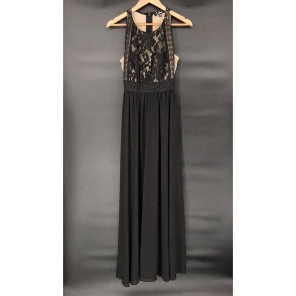 Lulus Women's Sleeveless Lace Maxi Dress XS Black Wedding Guest Dance Cocktail - Picture 1 of 9